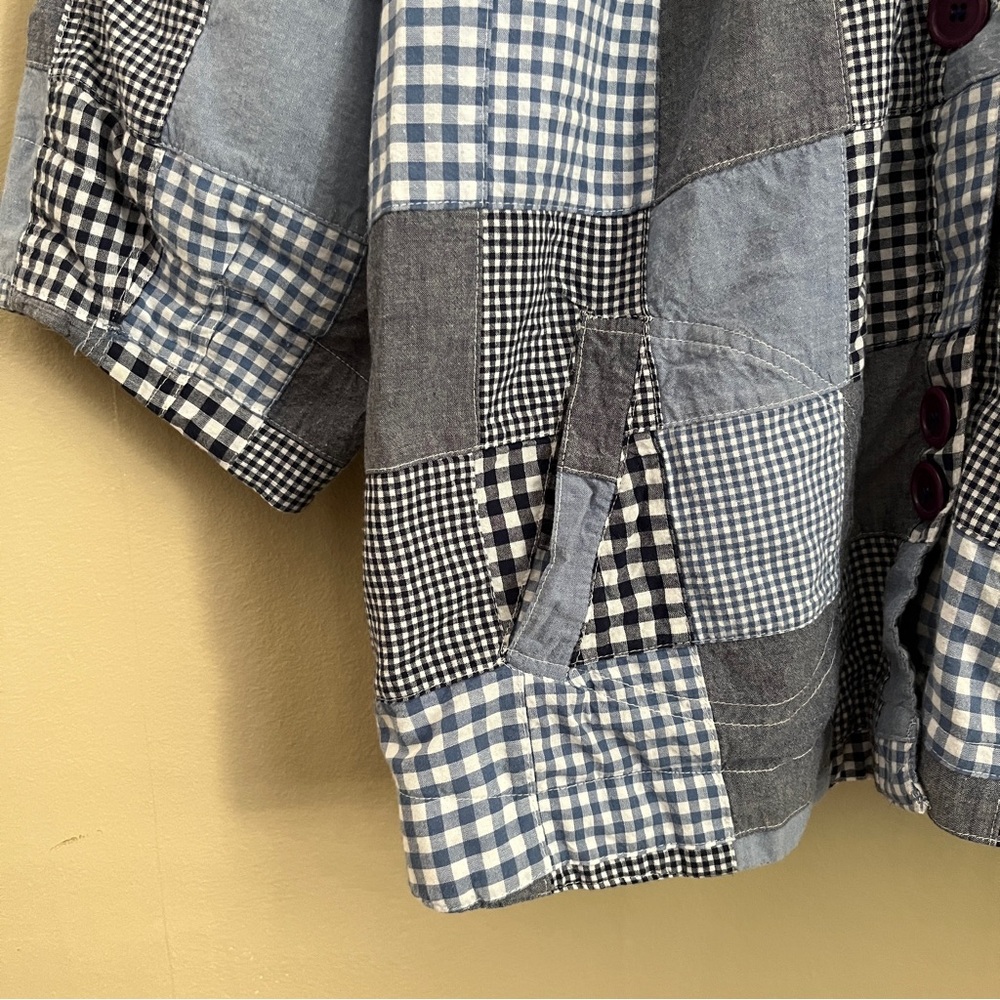 Vintage New Direction Patchwork Jacket, Blue Ging… - image 5